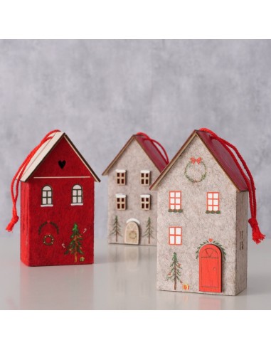 Adorno Colgante Casita 7.5 cm Largo 13 cm Alto Decoración Versátil