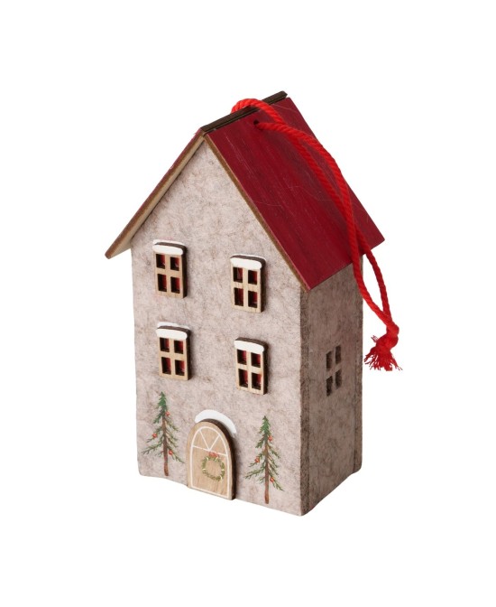 Adorno Colgante Casita 7.5 cm Largo 13 cm Alto Decoración Versátil