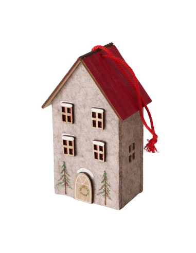 Adorno Colgante Casita 7.5 cm Largo 13 cm Alto Decoración Versátil