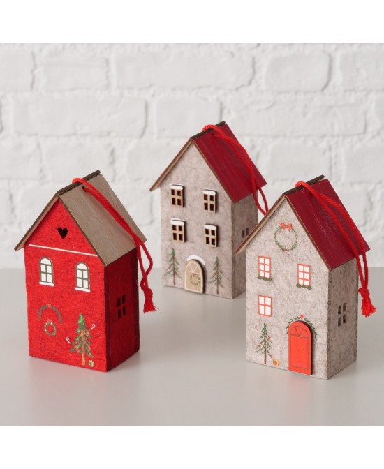 Adorno Colgante Casita 7.5 cm Largo 13 cm Alto Decoración Versátil