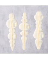 Adorno Colgante Palace Papel Blanco 30 cm Largo 9 cm Diámetro Decoración Interior