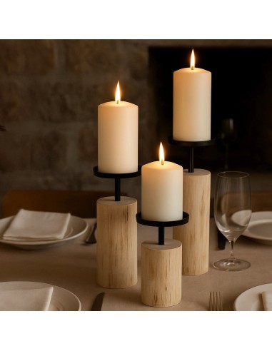 Portavelas Tempe redondo 14 cm eucalyptus decoración natural elegante resistente