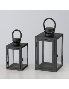 Linterna Araña Cuadrada Interior 25cm  Decoración Rústica y Elegante