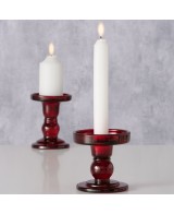 Portavelas Matar Cristal Lacado Rojo H8.5cm | Decoración Elegante y Moderna