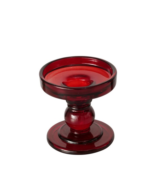 Portavelas Matar Cristal Lacado Rojo H8.5cm | Decoración Elegante y Moderna