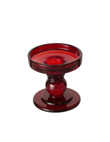 Portavelas Matar Cristal Lacado Rojo H8.5cm | Decoración Elegante y Moderna