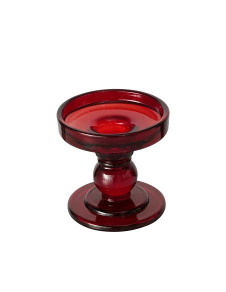 Portavelas Matar Cristal Lacado Rojo 11 cm | Decoración Elegante y Moderna