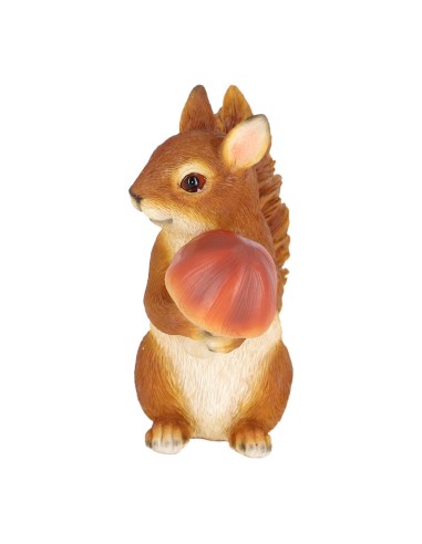 Figura Ardilla con un Hongo - Decoración Natural para Jardín y Hogar