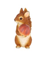 Figura Ardilla con un Hongo - Decoración Natural para Jardín y Hogar
