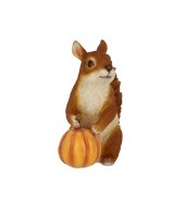 Figura Ardilla con Calabaza - Decoración Otoñal para Jardín y Hogar