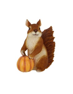 Figura Ardilla con Calabaza - Decoración Otoñal para Jardín y Hogar 2