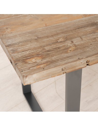 Mesa Maximus madera reciclada H78cm W75cm natural | Mueble rústico sostenible
