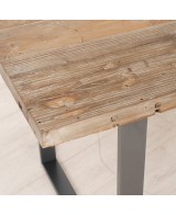 Mesa Maximus madera reciclada H78cm W75cm natural | Mueble rústico sostenible
