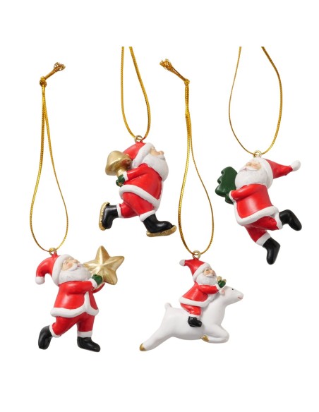 Adorno colgante Santa Levy rojo L5cm H6cm | Decoración navideña clásica