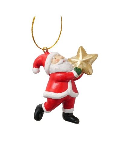 Adorno colgante Santa Levy rojo L5cm H6cm | Decoración navideña clásica