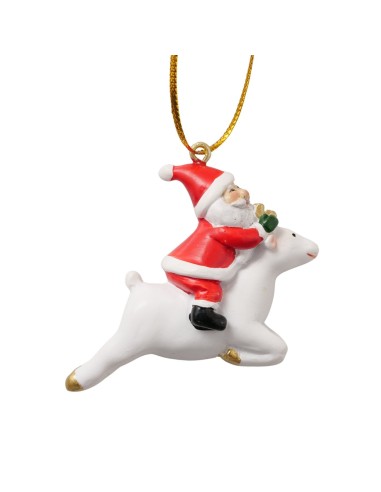 Adorno colgante Santa Levy rojo L5cm H6cm | Decoración navideña clásica