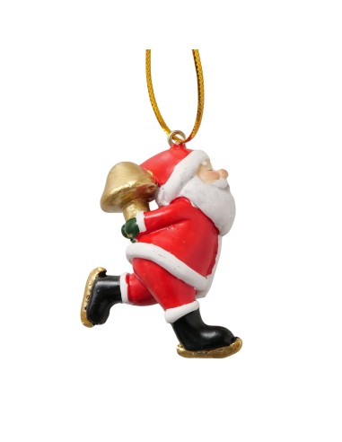 Adorno colgante Santa Levy rojo L5cm H6cm | Decoración navideña clásica