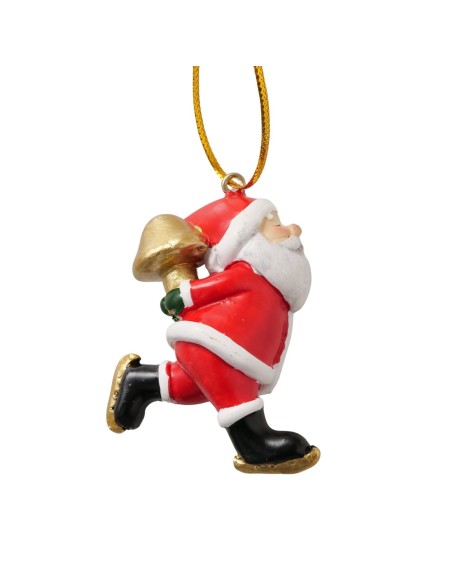 Adorno colgante Santa Levy rojo L5cm H6cm | Decoración navideña clásica