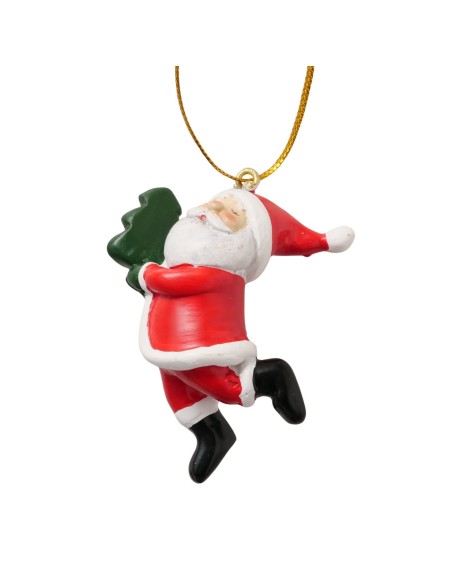 Adorno colgante Santa Levy rojo L5cm H6cm | Decoración navideña clásica