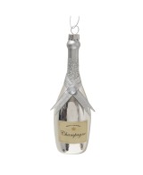 Adorno colgante botella de champagne brillante L4.5cm H14.5cm | Decoración navideña elegante
