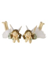 Figura Bettina Ángel plata y blanco 5 cm | Decoración elegante y navideña
