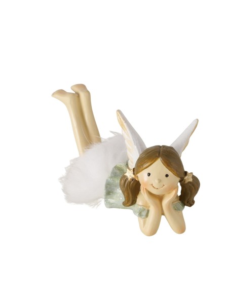 Figura Bettina Ángel plata y blanco 5 cm | Decoración elegante y navideña