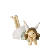 Figura Bettina Ángel plata y blanco 5 cm | Decoración elegante y navideña