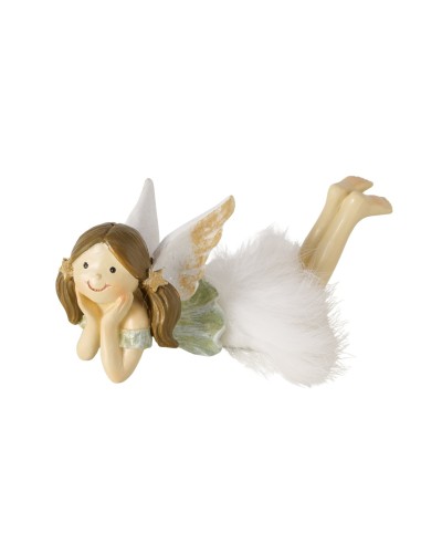 Figura Bettina Ángel plata y blanco 5 cm | Decoración elegante y navideña