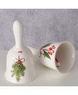 Campana Noelle 17 cm Adorno Navideño Elegante y Clásico
