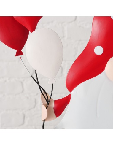 Stick de jardín con gnomo rojo metálico 50 cm accesorio decorativo exterior