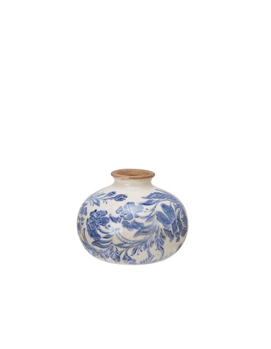 Jarrón Mirabelle Azul Blanco - Elegancia y Frescura para tu Hogar