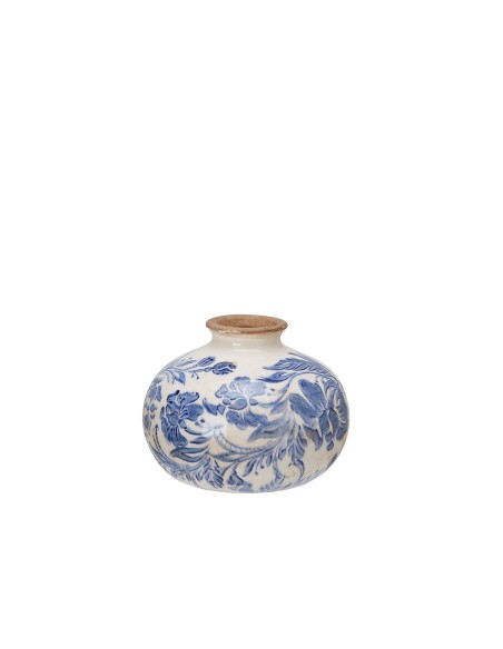 Jarrón Mirabelle Azul Blanco - Elegancia y Frescura para tu Hogar