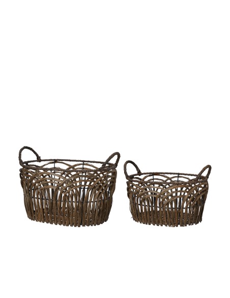 Mimbre Emelia Marrón Grande | Decoración natural y artesanal para hogar y jardín | Endanea Garden