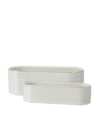Maceta Oval Afrida Grande Blanco Roto | Macetas grandes para interior y exterior | Endanea Garden
