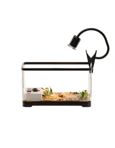 Tortuguera Visión 360 Negra 30x18x19cm Hábitat para Tortugas Compacta y Ventilada