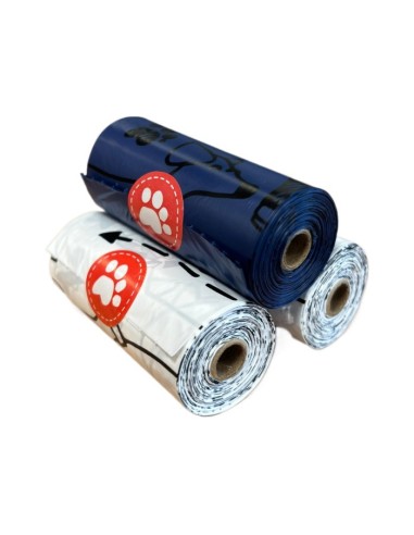 Poo Bags Azules y Blancas Reciclables 18x15 cm | Bolsas ecológicas para perros | Endanea Mascotas