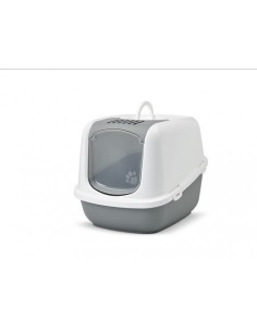 SAVIC Casita WC Nestor Jumbo Gris 67x49x47  Arenero Grande para Gatos