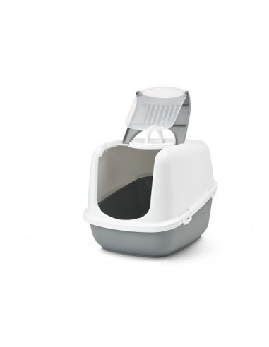 SAVIC Casita WC Nestor Jumbo Gris 67x49x47  Arenero Grande para Gatos