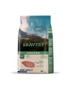 Bravery Adult Mini Pollo 2kg Alimento Completo para Perros Adultos de Raza Pequeña
