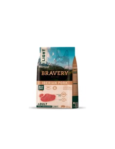 Bravery Adult Iberian Pork Light 4kg para Perros Mediano Grande Control de Peso