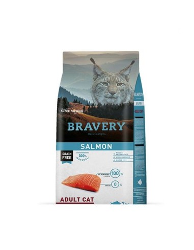 Bravery Cat Adult Salmón 7kg | Pienso natural sin cereales para gatos adultos | Endanea Mascotas