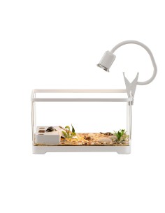 Tortuguera Vision 360 30x18x19 cm Blanca | Hábitat seguro y práctico para tortugas | Endanea Mascotas