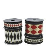 Cinta de Poliéster Verde y Rojo 200 cm Decorativa para Manualidades y Regalos