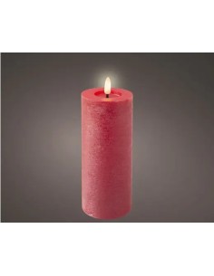 Vela LED Roja D7xH19 cm Luz Cálida Decorativa Segura para Interiores