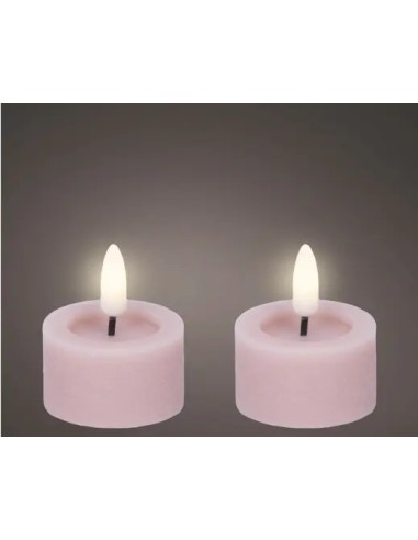 Vela LED Rosa D4.4xH5.2 cm Luz Cálida Decorativa