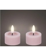 Vela LED Rosa D4.4xH5.2 cm Luz Cálida Decorativa