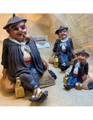 Olentzero Carbón Pequeño 8x9 cm Decorativo Tradicional para Navidad