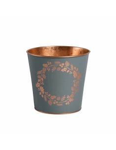 Maceta de Metal Corona 16x15 cm Verde | Decorativa y Resistente | Endanea Garden