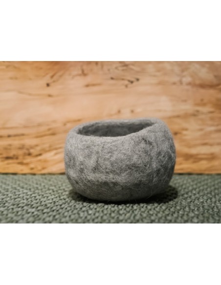Cuenco Lana D20 cm Gris | Decoración Moderna para Hogar y Jardín | Endanea Garden