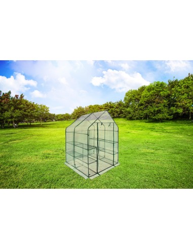Caseta Invernadero Transparente 143x143x195 cm para Plantas y Jardín